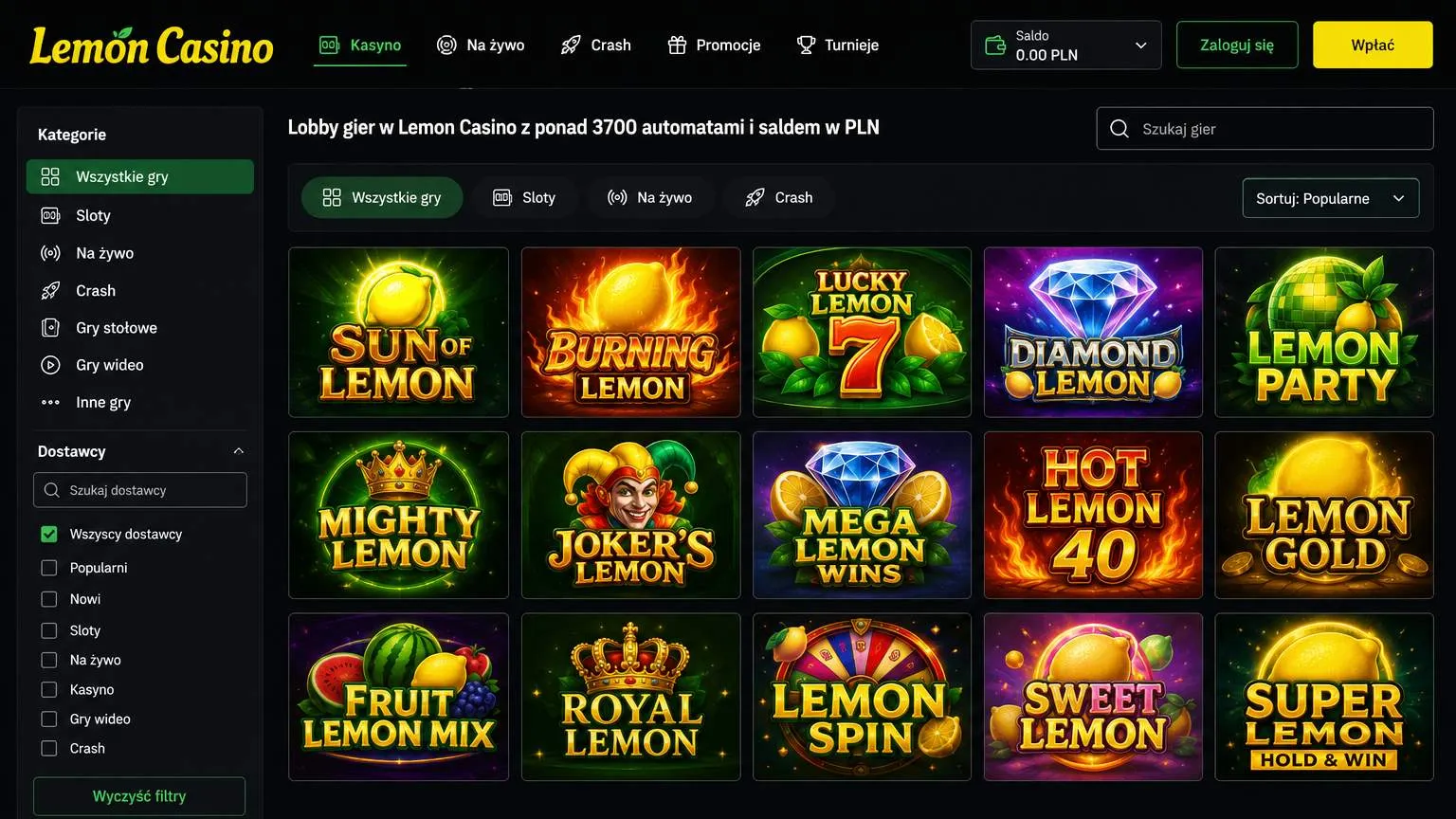 Lemon Casino – najważniejsze informacje o platformie