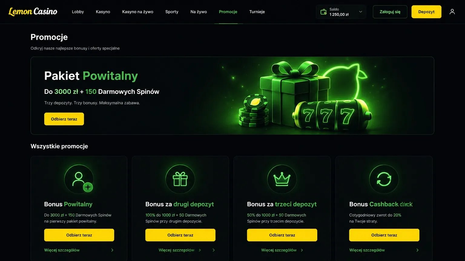 LemonCasino kod na darmowe spiny i dodatkowe Free Spiny