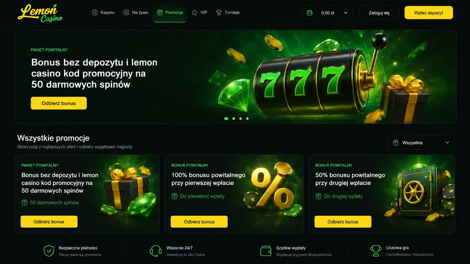 Promocje dostępne dla graczy LemonCasino